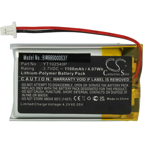 vhbw Akku kompatibel mit Sena 30K, 30K SP46, 50S Wireless Headset Kopfhörer (1100mAh, 3,7V, Li-Polymer) (1/5)