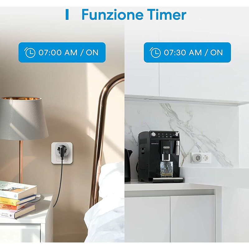 Homcloud Presa Intelligente Wi-Fi Smart 16A Italiana Bipasso-Schuko