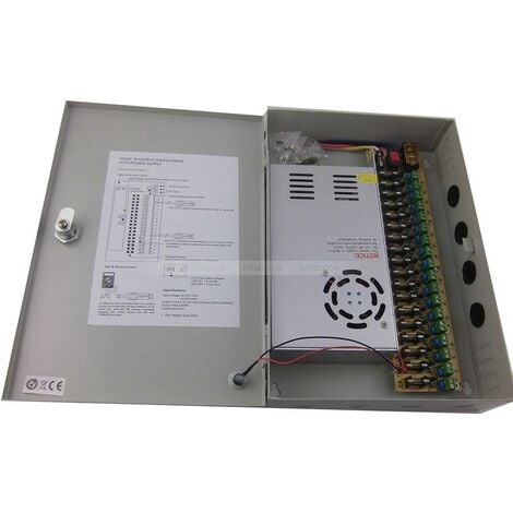 Alimentatore Stabilizzato Centralina Box 12V 18 Uscite 20A CCTV