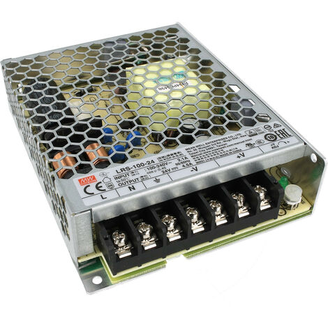 Alimentatore Switching 108W 24Vdc 4.5A Doppia Uscita LRS-100-24 MEANWELL