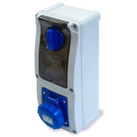Presa Interbloccata Verticale Con Portafusibili 32A 2P+T Blu IP67 Rosi 16.3232B6