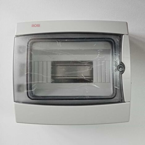 Centralino Da Parete Completo Di Barra DIN Grigio IP65 8 Moduli Rosi RS3908-T