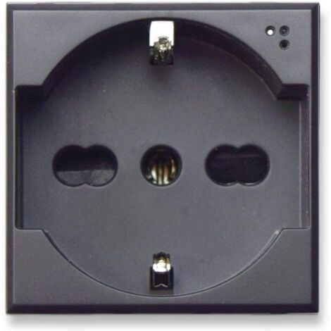 Presa schuko Ave Tekla bipasso 10/16A colore nero 445090/15TS