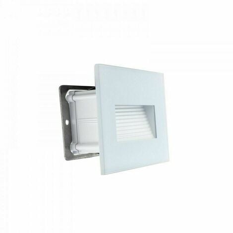 Segnapasso Led 4W Incasso Cassetta 503 Ip65 Cornice Vetro Bianco Luce Calda 3000K