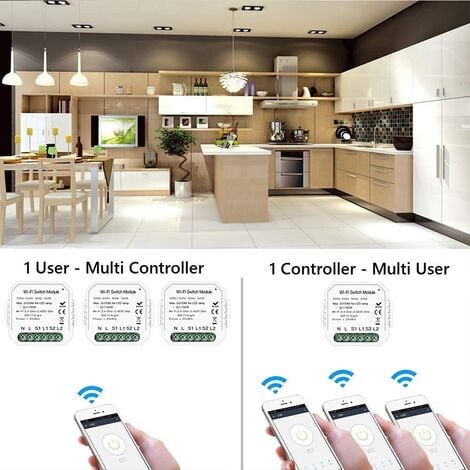 Modulo Pulsante WiFi Relè Smart da incasso per 503 Comando Vocale