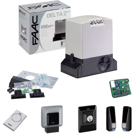 Kit di Automazione Per Cancelli Scorrevoli max 500kg - FAAC delta 2 kit 230v safe zone 1056303445