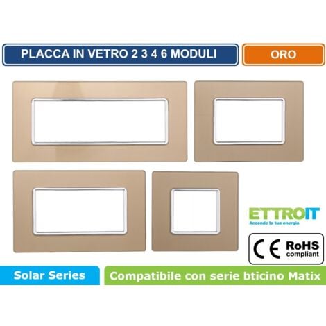 BTicino AM4803GOR Placca 3 Moduli, Oro Lucido - Foto 10