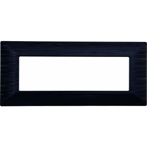 Placca 6 posti colore nero satinato serie Solar compatibile Matix