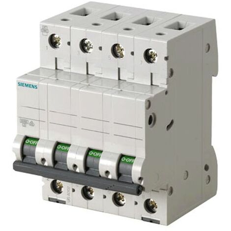 Interruttore magnetotermico Siemens 4P 10A 6kA tipo C 4 moduli 5SL64107BB (1/2)