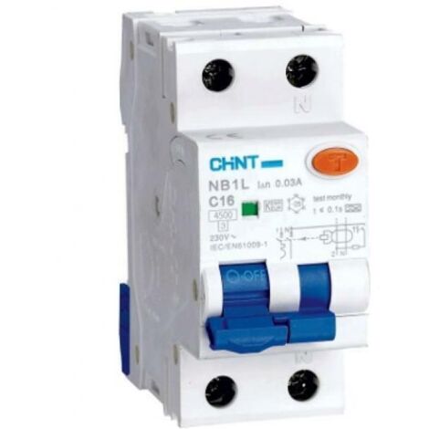 Interruttore Magnetotermico Differenziale 1P+N 10A 4.5kA 30mA 2M Chint 203333