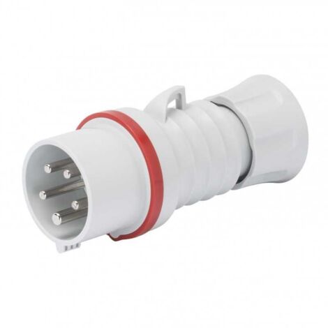 Spina Mobile Dritta IP44 3P+T 32A 380-415V 50/60Hz Rosso Cablaggio A Vite