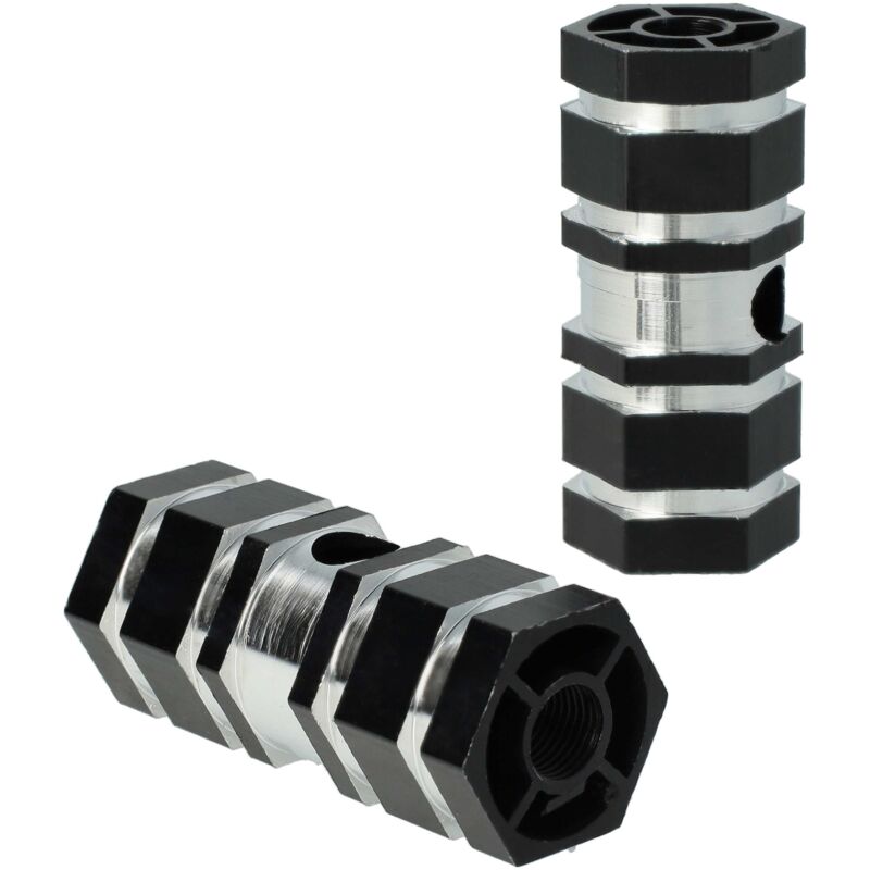 vhbw Reposapiés Apoyapiés Axle Pegs Stunt Pegs negro para biclicletas, bicicletas BMX