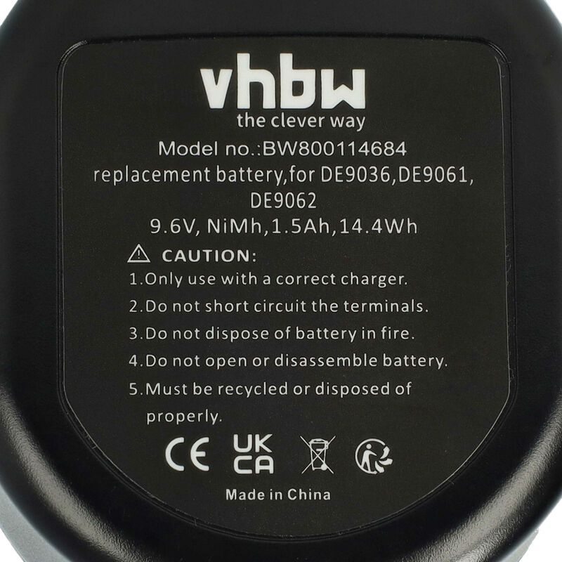 9.6V Replacement Battery for Black Decker CD231 CD231K CD231P8 CD9600  CD9600K CD9600K-2 CD9602 CD9602K A9251 PS120 PS120A
