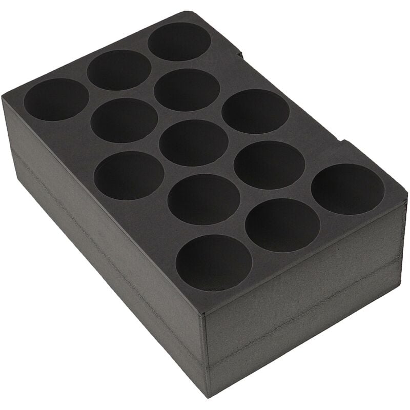 vhbw Inserto compatible con Bosch Sortimo Varoboxx 4 caja de herramientas,  caja de sistema - Inserto para 13 cartuchos de espuma, negro