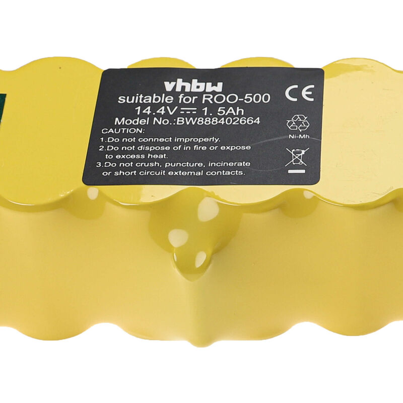 Vhbw Batería NiMH 2000mAh (14.4V) compatible con iRobot Roomba 660, 665,  670, 671, 675, 790, 966 aspiradoras reemplaza 11702, VAC-500NMH-33.