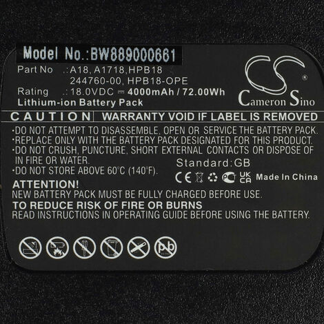 X2 NiMh Extended Battery for Black & Decker 244760-00 A18