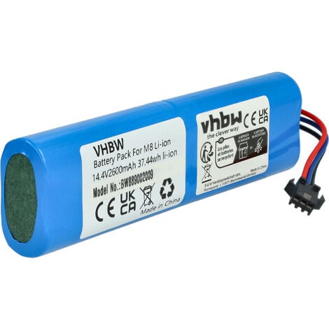 vhbw Batería compatible con Cecotec Excellence 990 robot limpieza (2600  mAh, 14,4 V, Li-Ion)