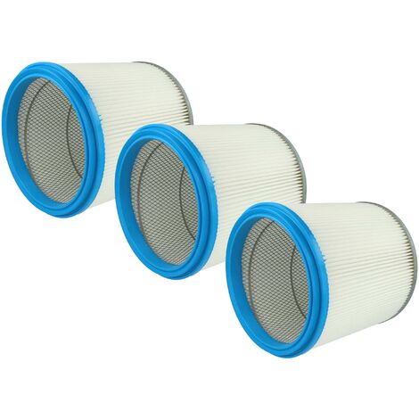 vhbw 3x Filtro plisado compatible con Hitachi Hikoki RNT 1200 aspiradora - azul plata blanco lavable (1/5)