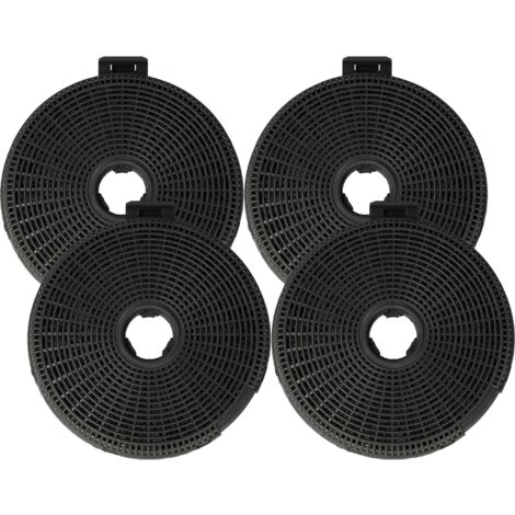 vhbw 4x filtro de carbón activado reemplaza Teka 40078254, 61801236, 61801262, D1C, D4C para campanas cocina - 20 cm