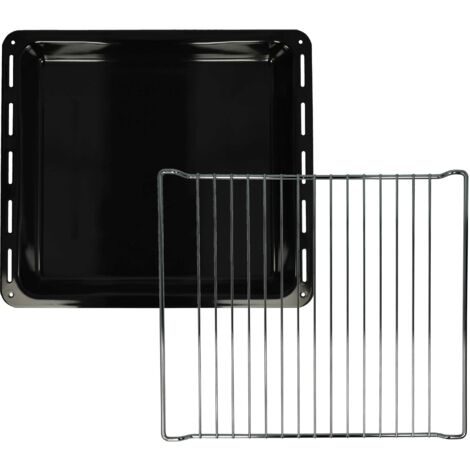 vhbw Set de 2 uds. (1x bandeja de horno, 1x rejilla) compatible con Ikea UCG3O, RUTINERAD hornos - 42,2 x 37 x 5 cm