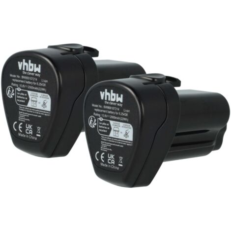 vhbw 2x batería compatible con Metabo PowerMaxx SB Basic, PowerMaxx SLA LED, PowerMaxx SSD herramienta (2000 mAh, Li-Ion, 10,8 V) (1/5)