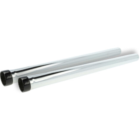 vhbw 2x Tubo aspirador universal compatible con Makita VC2511, VC2512, VC2511L, VC2010LX1 aspiradora - conexión de 35 mm, 50 cm, negro / plata (1/5)