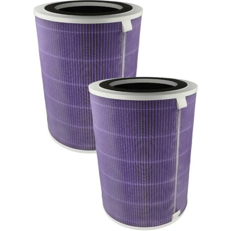 vhbw 2 x luchtverfrisser compatibel met Pro Breeze PB-P07 luchtreiniger, combifilter voorfilter HEPA (H13) actieve kool zilverionenfilter