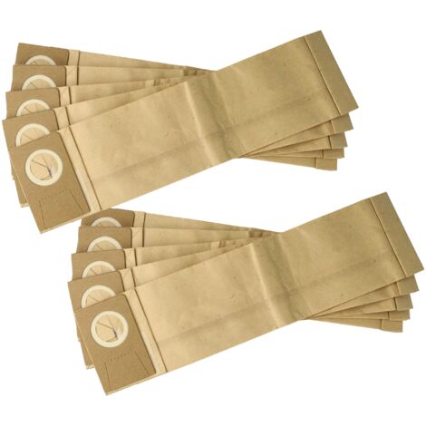 vhbw 10x bolsa reemplaza Nilfisk 82040400 para aspiradora - papel de filtro / cartón, 38,5 cm x 10 cm marrón (1/5)