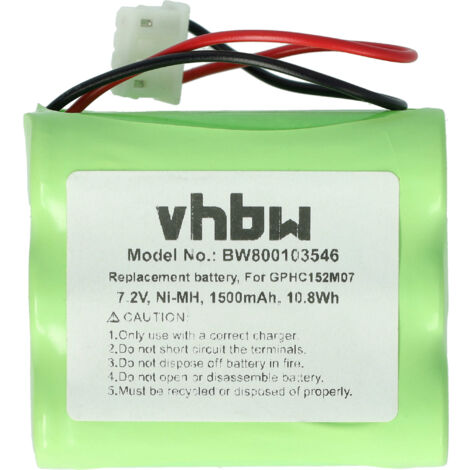 vhbw Batería reemplaza AEG GPHC152M07 para robot limpieza (1500 mAh, 7,2 V, NiMH) (1/5)