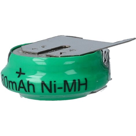 Vhbw 10x Batteria A Bottone NiMH V80H – 80mAh 4.8V, 3 Pin, Per Modellismo, Luci Solari E Mainboard