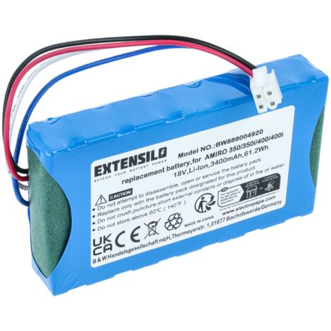 EXTENSILO Batería reemplaza Yard Force 1920726 para robot cortacésped 3400mAh 18V Li-Ion (1/5)