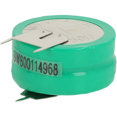 vhbw NiMH Batería de botón de repuesto Tipo 2/V250H 3 pines 250 mAh 2,4 V compatible para lámparas solares, etc.