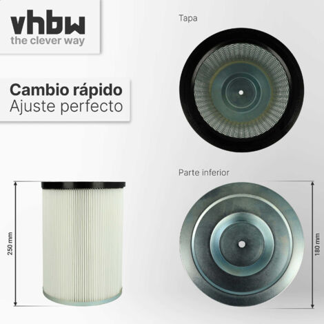 vhbw Filtro de cartucho, filtro para aspiradoras compatible con