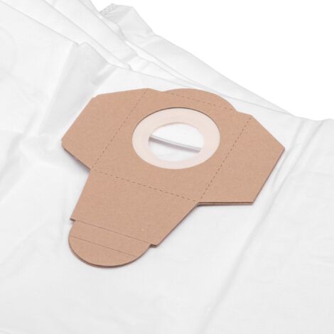 vhbw 5x Bolsa aspiradora compatible con Einhell Inox 1500 aspiradora - vellón micro, 37 cm x 28 cm, blanco (1/2)