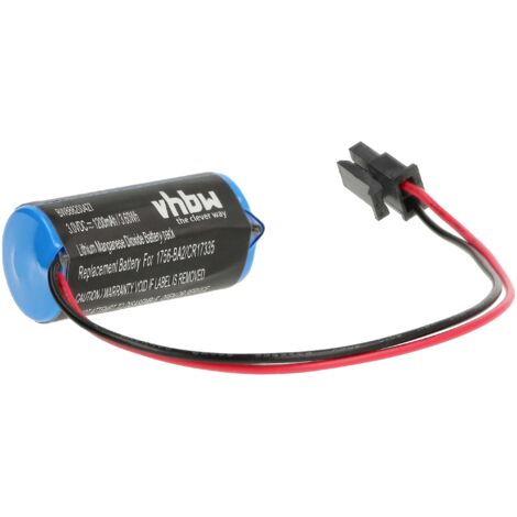 vhbw batería compatible con Allen Bradley 1756-BA2 controlador industrial, unidad de mando (1200mAh, 3V, Li-MnO2)