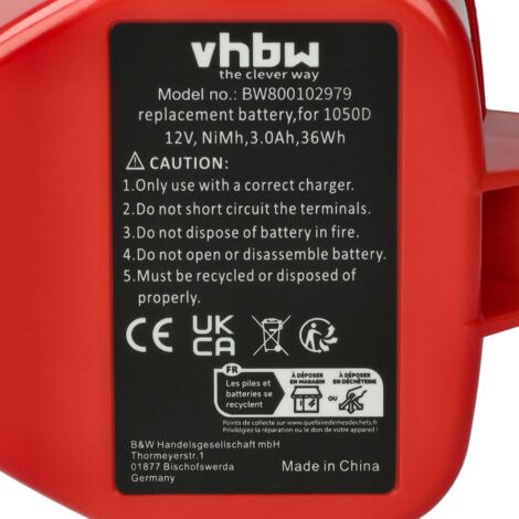 Vhbw 3x Batterie Compatible Avec Makita 6917FDWDE, 6917DWDE, 6918DWA, 6918D, 6918DWD, 6918DWAE, 6918DWDE Outil électrique (1500 MAh, NiMH, 12 V) | Leroy Merlin