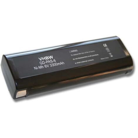 vhbw Batería compatible con Paslode Impulse IM200F18, IM250, IM250 Li, IM250A, IM300, IM325 herramientas eléctricas (3300 mAh, NiMH, 6 V)