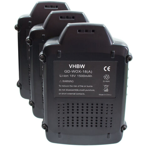 Batería de repuesto para Worx WG150, compatible con batería Worx de 18 V  para herramientas eléctricas (1500 mAh, NICD)