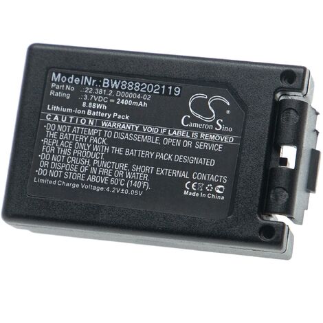 vhbw Batería reemplaza Teleradio 22.381.2, D00004-02, M245060 para Mando a Distancia Industrial Control Remoto (2400mAh, 3,7V, Li-Ion)