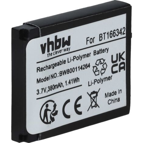 vhbw Batería compatible con Smartwatch DZ-09, DZ09, FYM-M9, GT-08, GT08 A1, HKX-S1, LQ-S1, QN-01, QN01 (380mAh, 3.7V, polímero-li)