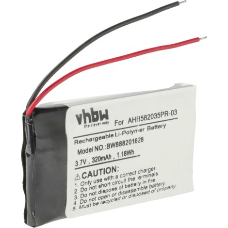vhbw Batería reemplaza Jabra AHB582035PR-03 para dispositivo de manos libres teléfono (320 mAh, 3,7 V, polímero de litio) (1/5)