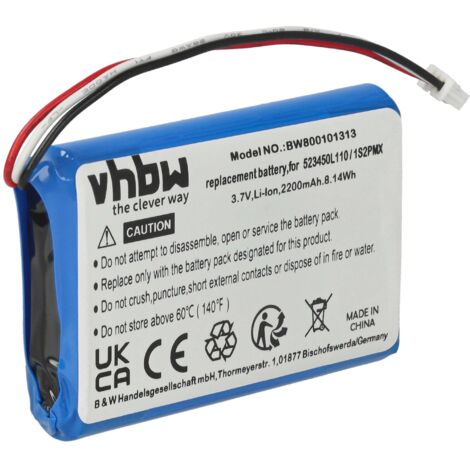 Akku kompatibel mit Blaupunkt 1S2PMX 523450L110 - Li-Ion 2200mAh - für