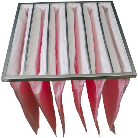 vhbw Filtros de bolsa para sistemas aire acondicionado y ventilación - Filtro F7, 59,2 x 59,2 x 60 cm Rosa (1/3)