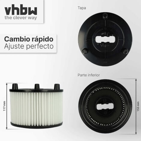 vhbw Set de 3x filtros compatible con Cecotec Conga PowerAsh 1200