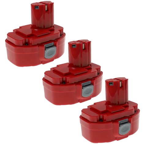 EXTENSILO 3x Batería compatible con Makita LS711DWBEK, LS711DZ, LS800D, LS800DWA, LS800DWAE herramientas eléctricas (3300 mAh, NiMH, 18 V) (1/4)