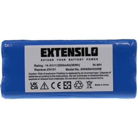 EXTENSILO Batería compatible con Taurus Striker Mini Aspirador 079710, Aspirateur Striker Mini T270 aspiradora (2500 mAh, 14,4 V, NiMH) (1/4)