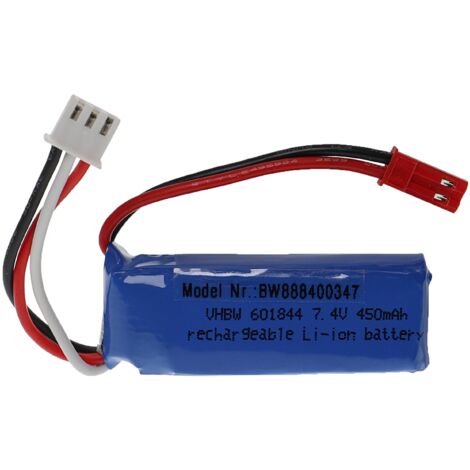 Vhbw Batería Recargable Li-Ion 7.4V 1300mAh Con Conector SM-3P - Compatible Con Coches Y Aviones De Radiocontrol