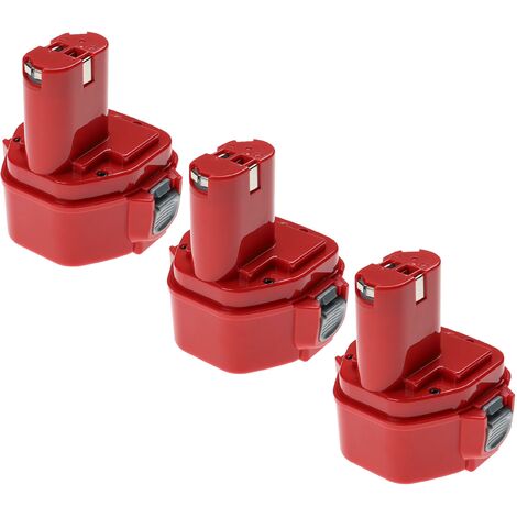 EXTENSILO 3x Batería compatible con Makita 8271D, 8271, 8270DWALE, 8270DWE, 8270DWPE, 8271DWAE herramientas eléctricas (3300 mAh, NiMH, 12 V) (1/4)