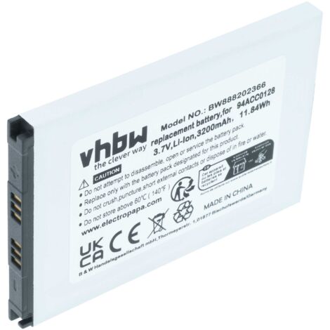 vhbw Batería recargable reemplaza Datalogic 3H21-00000491, 94ACC0128, 94ACC0129, BTDL1 para PC de mano, handheld (3200 mAh, 3,8 V, Li-Ion) (1/5)
