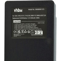 vhbw 2x Battery Replacement for Scanreco 16131, 17162, 592, 1026, 13445 for Industrial Remote Control (2000mAh, 7.2V, NiMH) - Black